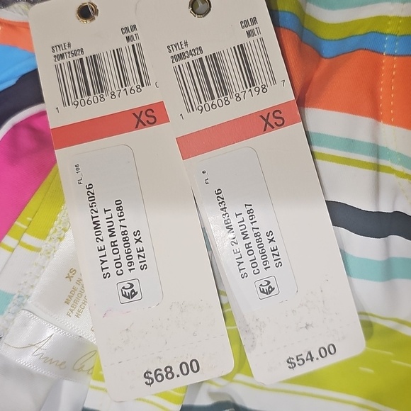 Anne Cole Multi Color Tankini Striped Swim Set, Size XS - Picture 7 of 7